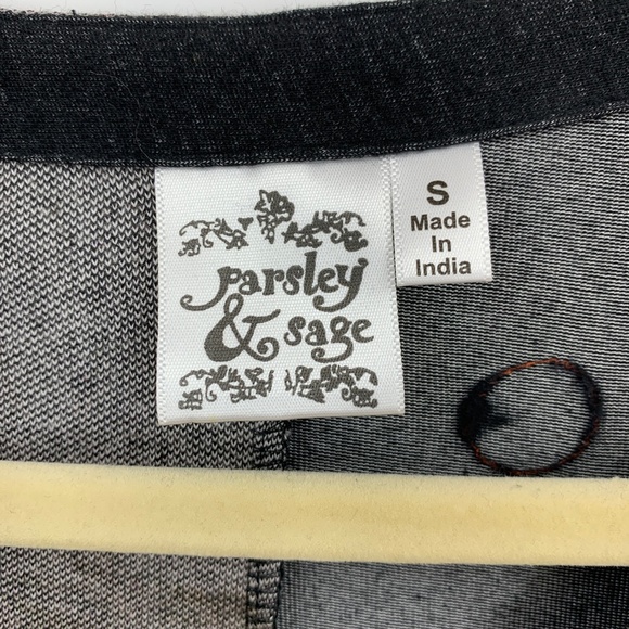 Parsley & Sage Patchwork Duster Cardigan Jacket Charcoal Sz S - Picture 8 of 12